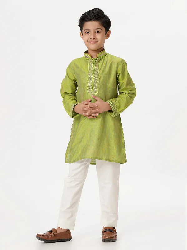 Boys Emerald Parrot Green Kurta with Pyjama Pant Combo EMD5