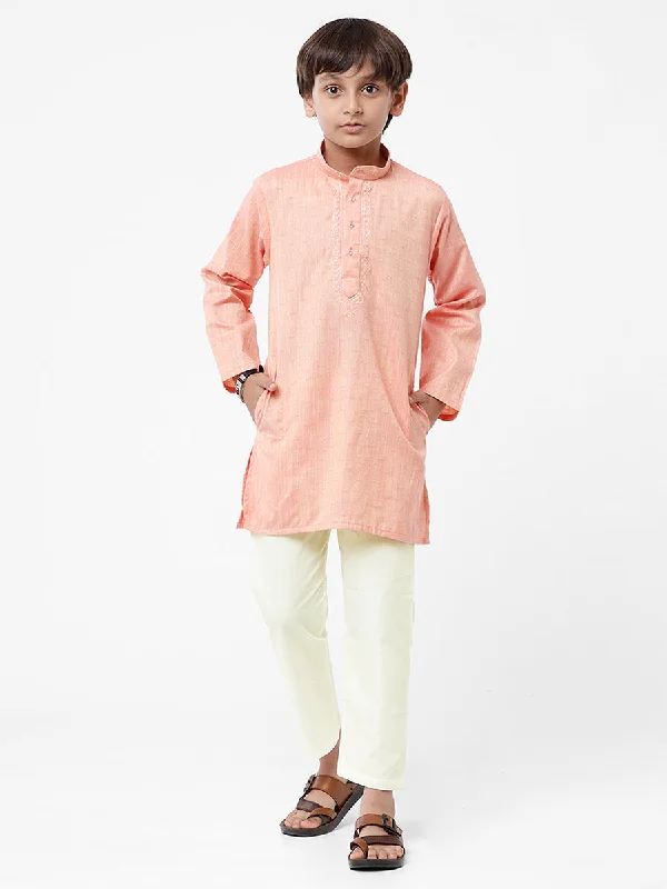 Boys Best Pink Kurta With Cream Pyjama Set BK04