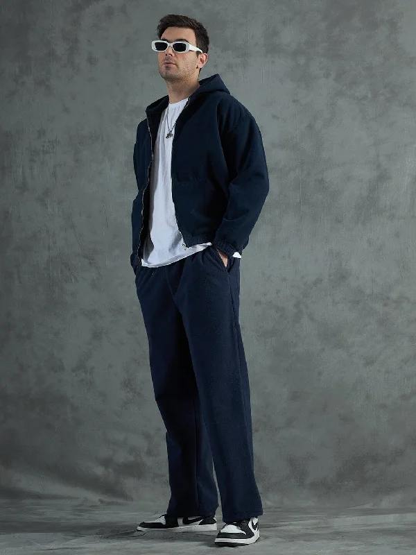 Navy Minimalist Polar Fleece Tracksuit