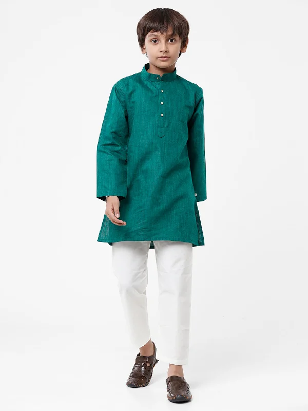 Boys British Green Kurta With White Pyjama Set FS5