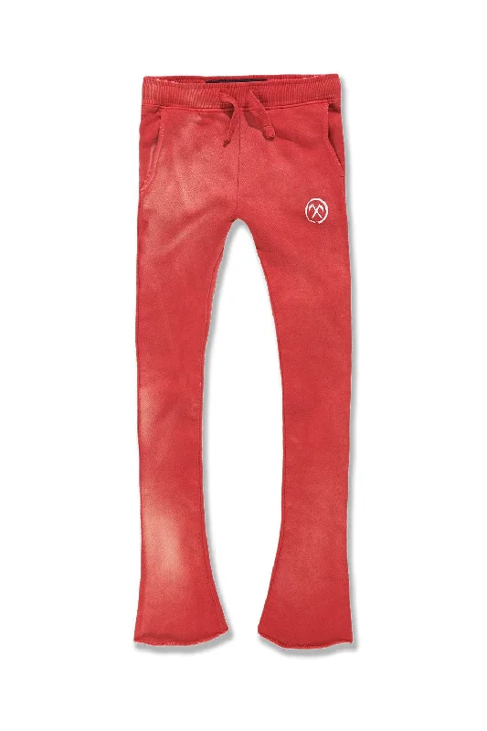 Kids Afterlife Stacked Sweatpants (Red)