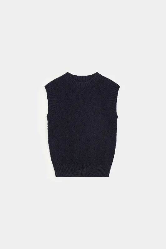 Textured Mock Neck Sleeveless Sweater