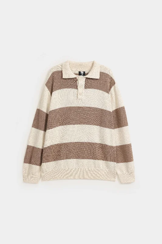 Striped Polo Sweater