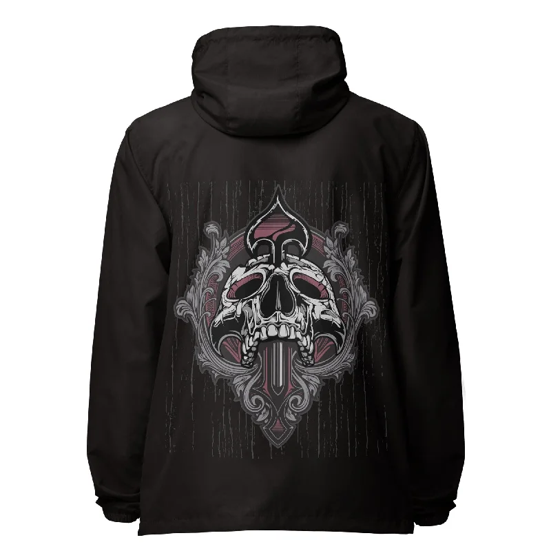 Skull Lightweight Zip Up Windbreaker For Men