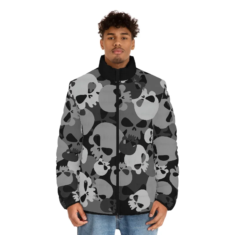 Men's Camo Skulls Puffer Jacket