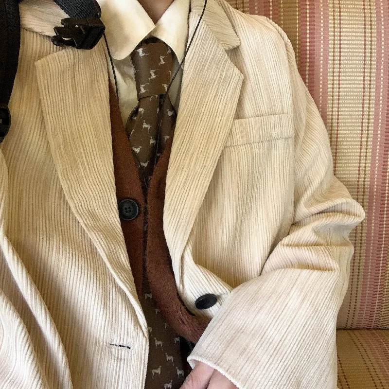 Apricot Corduroy Blazer