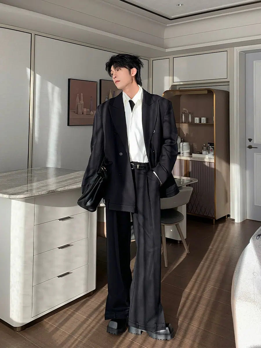 Double-Breasted Blazer Pants Set