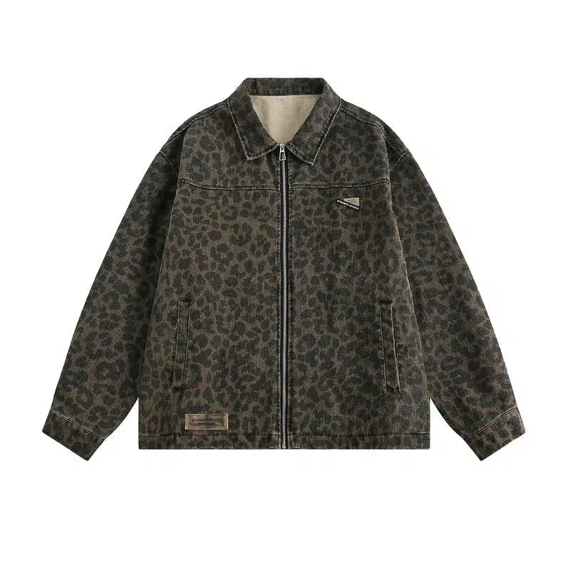 Full Zip Leopard Print Jacket