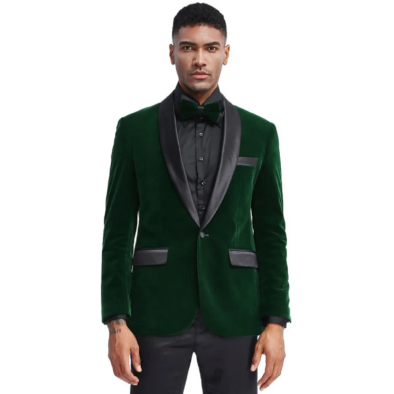 H. Green Velvet Slim Fit Sport Coat