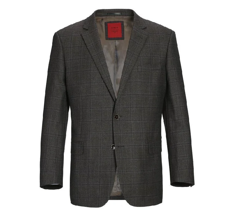 Renoir Men's Classic Fit Plaid Blazer 100% Wool Sport Coat