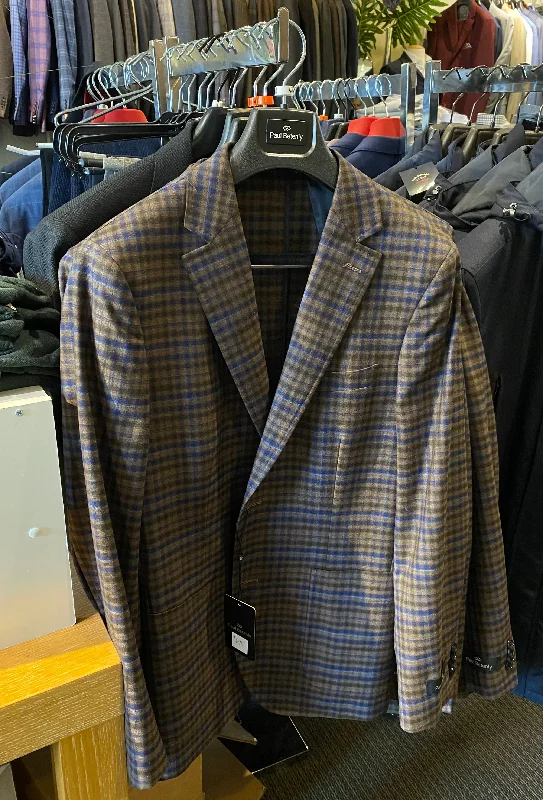 Paul Betenly Brown/Blue Plaid Coat