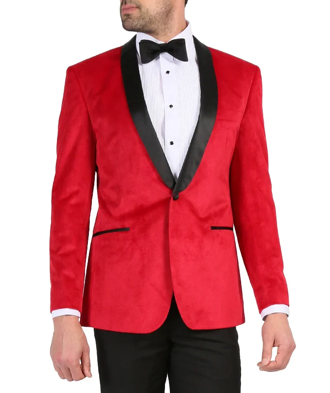 Red Velvet Slim Fit Sport Coat