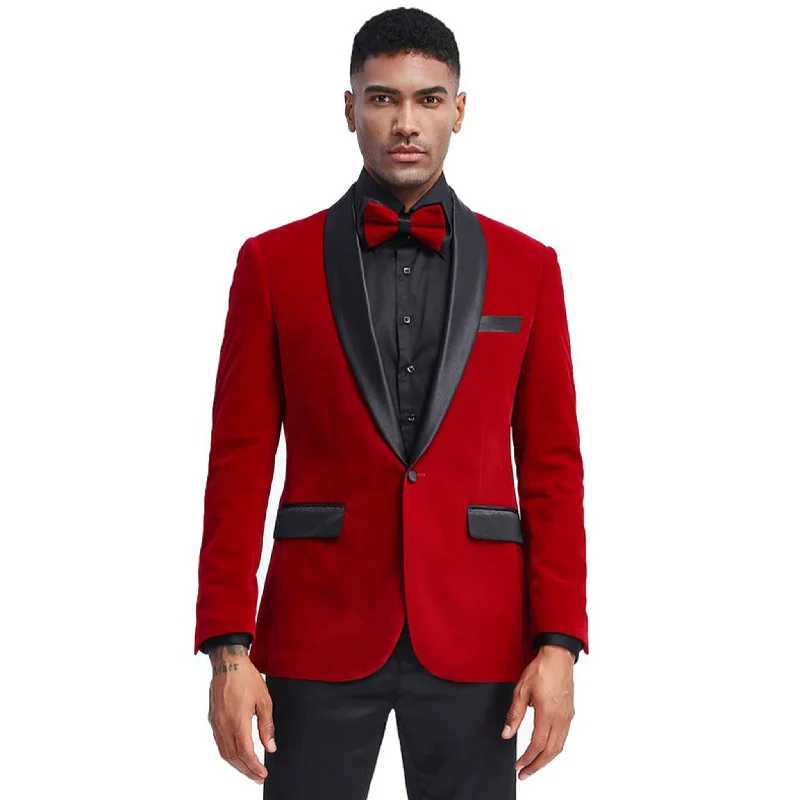 Red Velvet Slim Fit Sport Coat