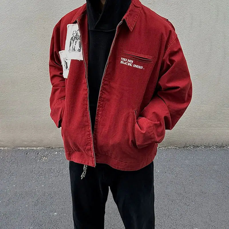 Streetwear Graphic Zip-Up Jacket