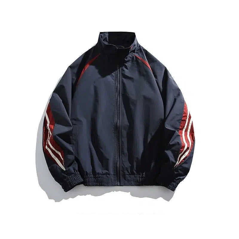 Striped Sleeves Windbreaker Jacket