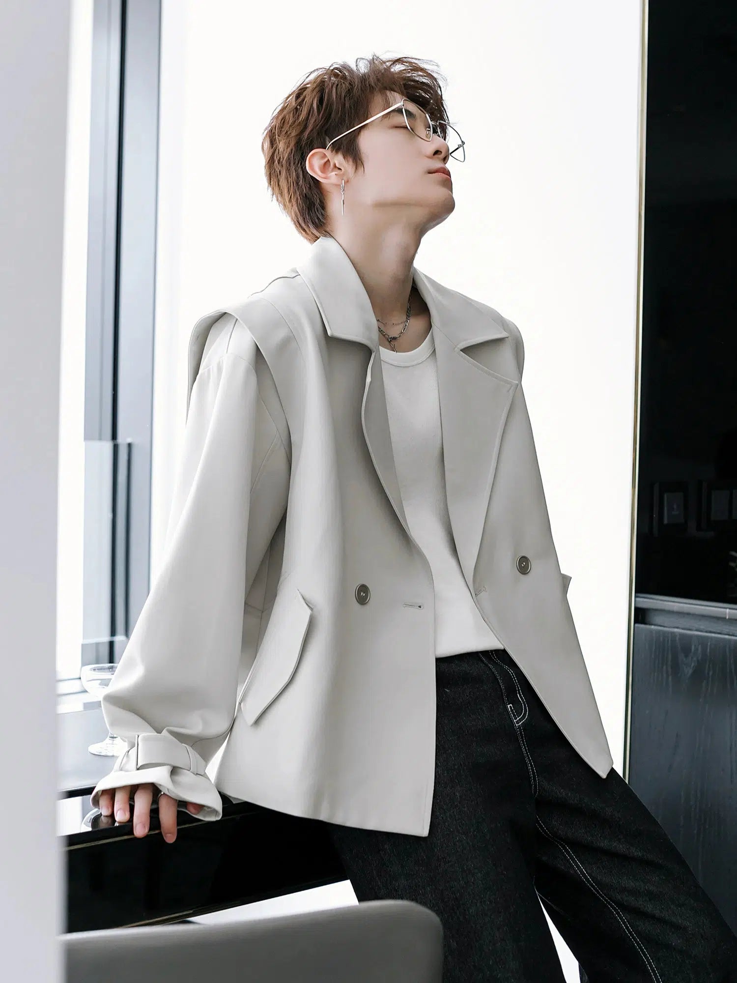 Stylish Double-Breasted Oversized Blazer