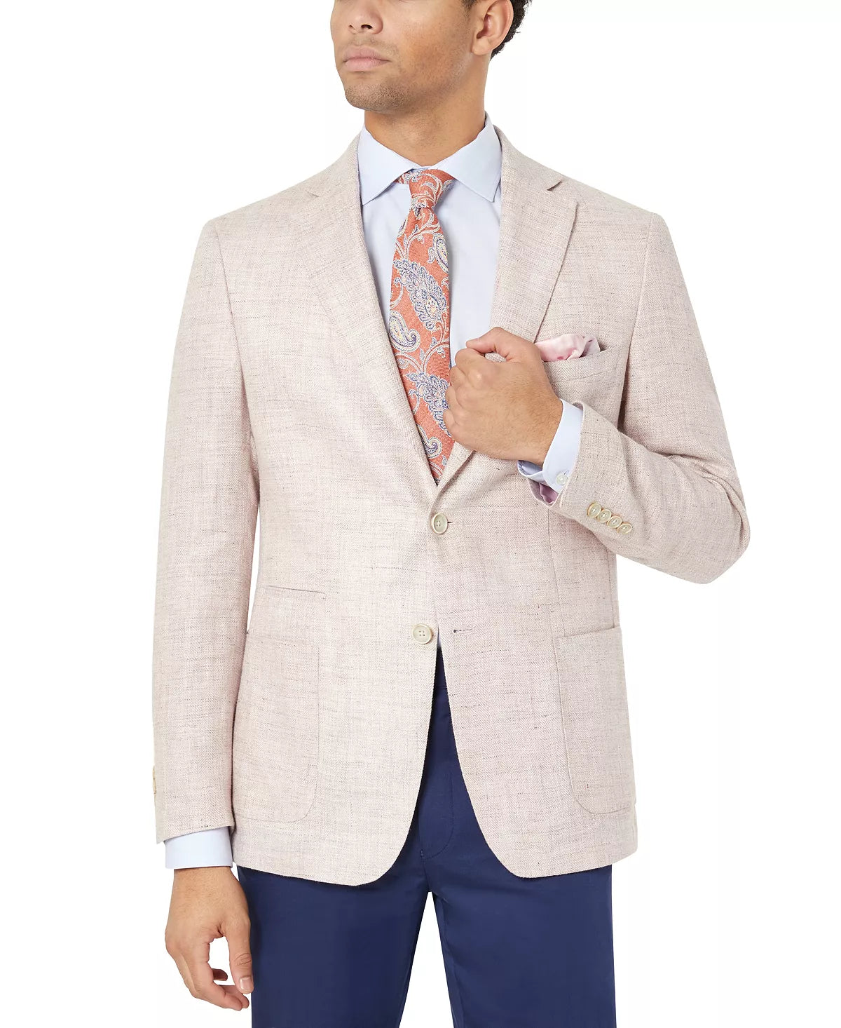 Tallia Viron Blush Herringbone Linen Sportcoat