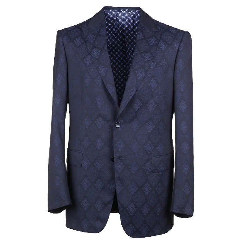 Zilli Trim-Fit Jacquard Print Blazer