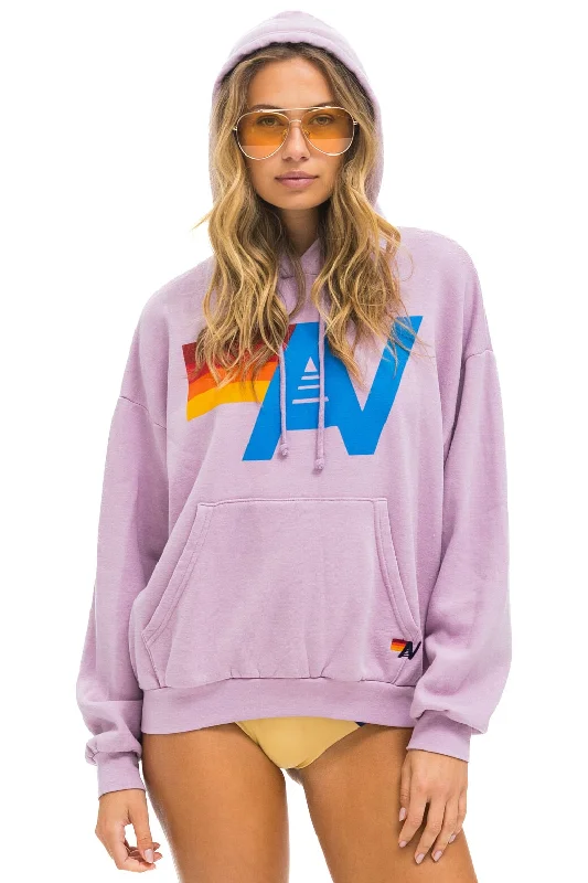 LOGO PULLOVER RELAXED HOODIE - MAUVE