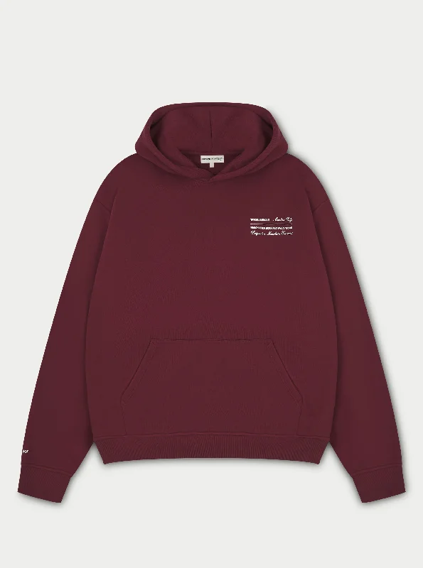 MISSION STATEMENT RELAXED HOODIE - BURGUNDY