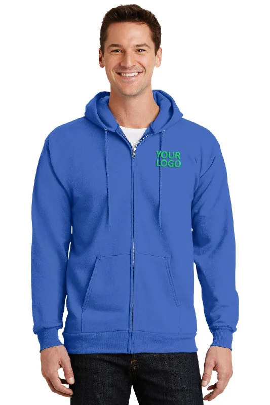 Port & Company Tall Essential Fleece Zip Custom Hoodies, Royal