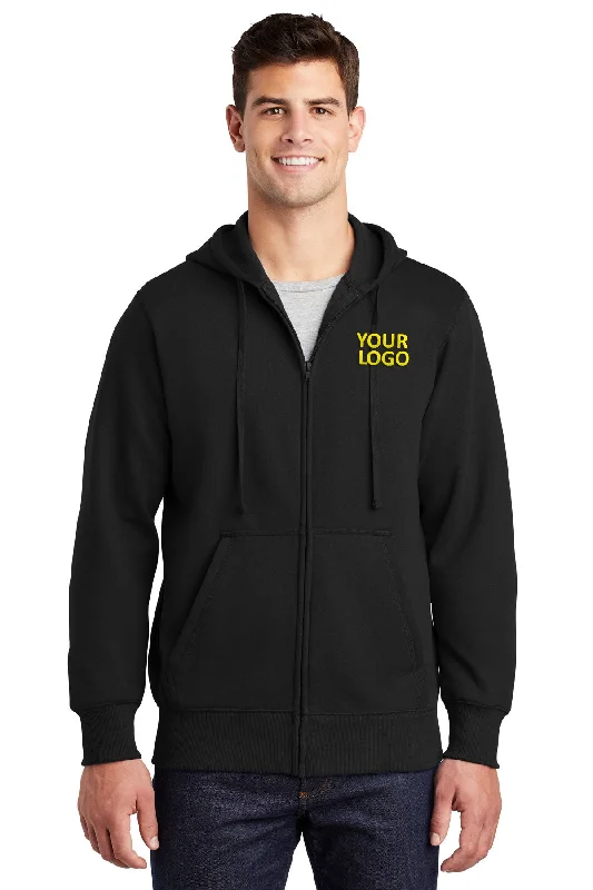 Sport-Tek Custom Full-Zip Hooded Sweatshirts, Black