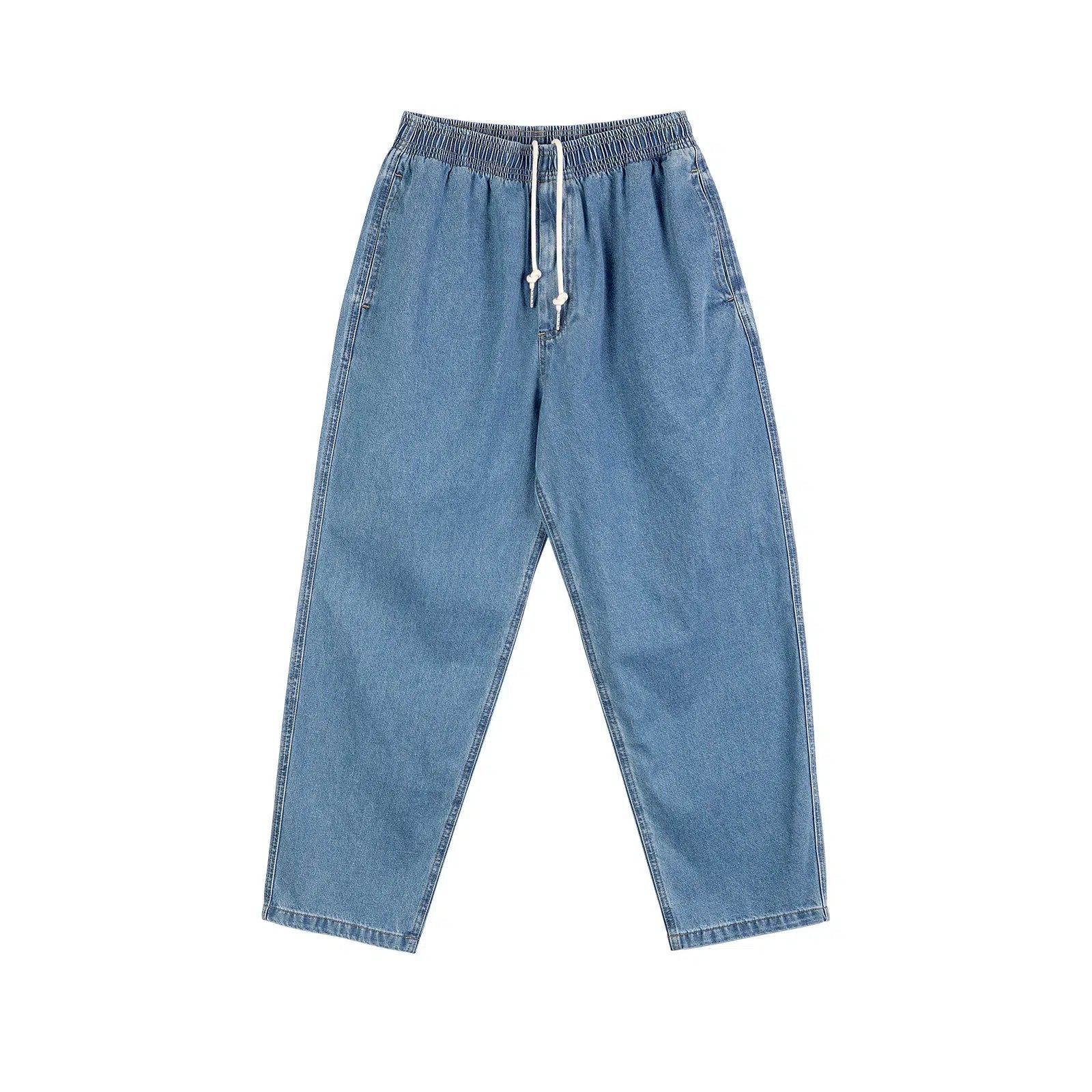 Tapered Drawstring Elastic Waist Jeans