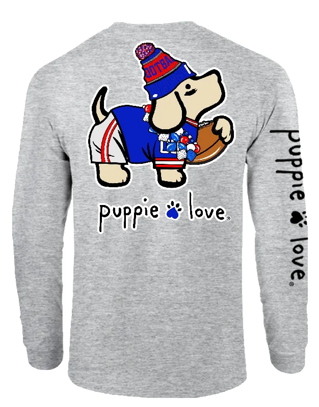 BLUE, RED, AND WHITE MASCOT PUP, ADULT LS