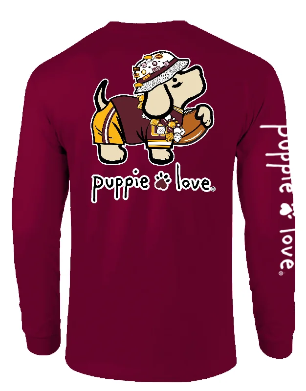 BURGUNDY AND GOLD MASCOT PUP, ADULT LS