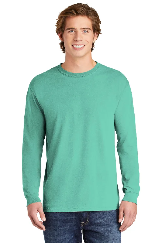 Comfort Colors Mens Long Sleeve Crewneck T-Shirt - Chalky Mint Green