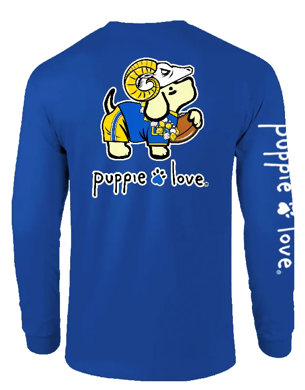 GOLD AND BLUE MASCOT PUP, ADULT LS (PRINTED TO ORDER)