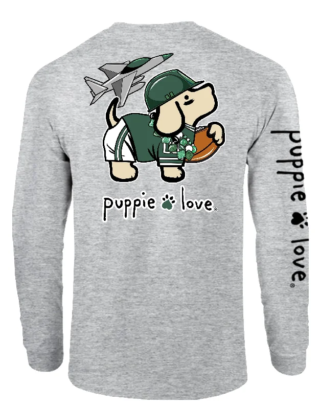 GREEN AND WHITE MASCOT PUP, ADULT LS (PRINTED TO ORDER)