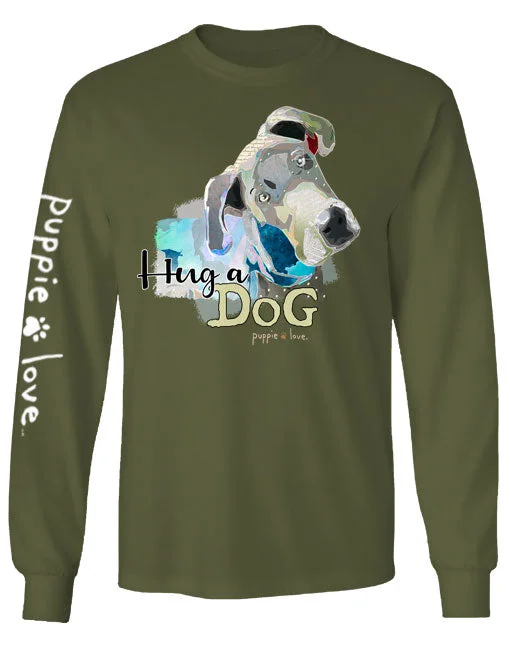 HUG A DOG, ADULT LS (PRINTED TO ORDER)