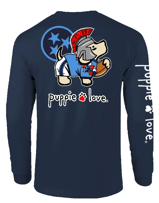 NAVY AND RED MASCOT PUP, ADULT LS (PRINTED TO ORDER)