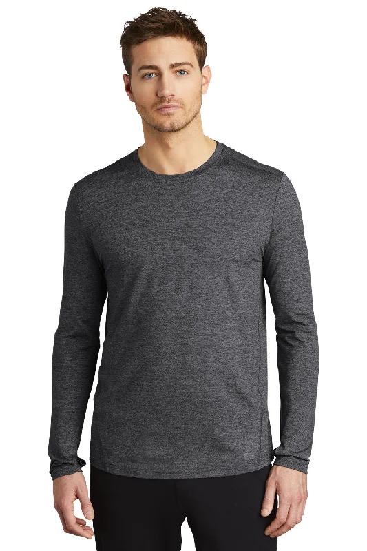 Ogio Mens Endurance Force Moisture Wicking Long Sleeve Crewneck T-Shirt - Heather Blacktop