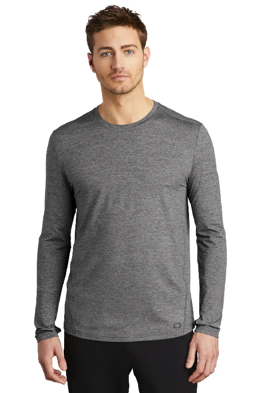 Ogio Mens Endurance Force Moisture Wicking Long Sleeve Crewneck T-Shirt - Heather Gear Grey