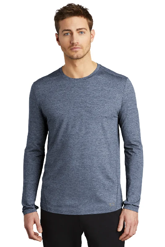 Ogio Mens Endurance Force Moisture Wicking Long Sleeve Crewneck T-Shirt - Heather Indigo Blue