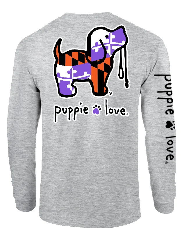 ORANGE PURPLE MD FLAG PUP, ADULT LS