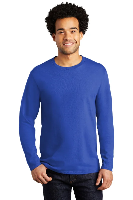 Port & Company Mens Bouncer Long Sleeve Crewneck T-Shirt - True Royal Blue