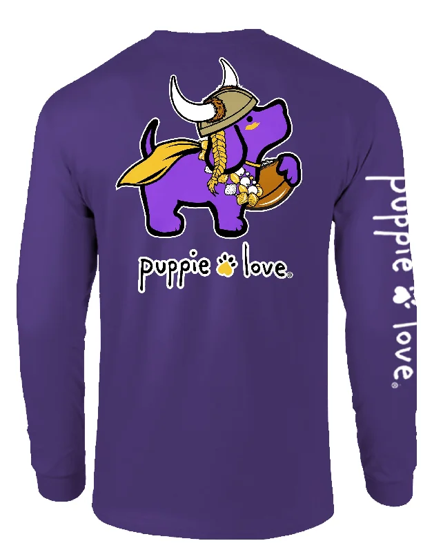 PURPLE AND GOLD MASCOT PUP, ADULT LS (PRINTED TO ORDER)