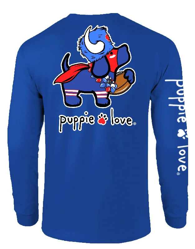 RED AND BLUE MASCOT PUP, ADULT LS