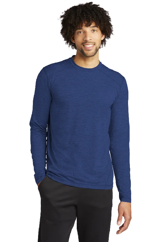 Sport-Tek Mens Exchange 1.5 Long Sleeve Crewneck T-Shirt - Heather True Royal Blue