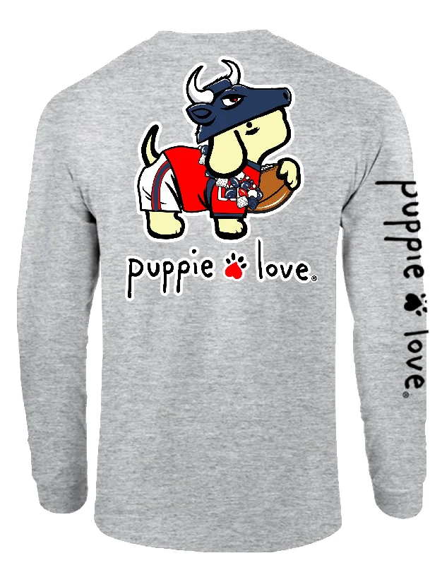 STEEL BLUE AND BATTLE RED MASCOT PUP, ADULT LS (PRINTED TO ORDER)