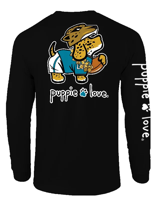 TEAL AND BLACK MASCOT PUP, ADULT LS (PRINTED TO ORDER)