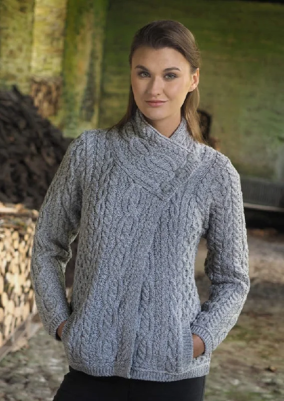 Aran Crafts Three Button Cardigan | Clearance