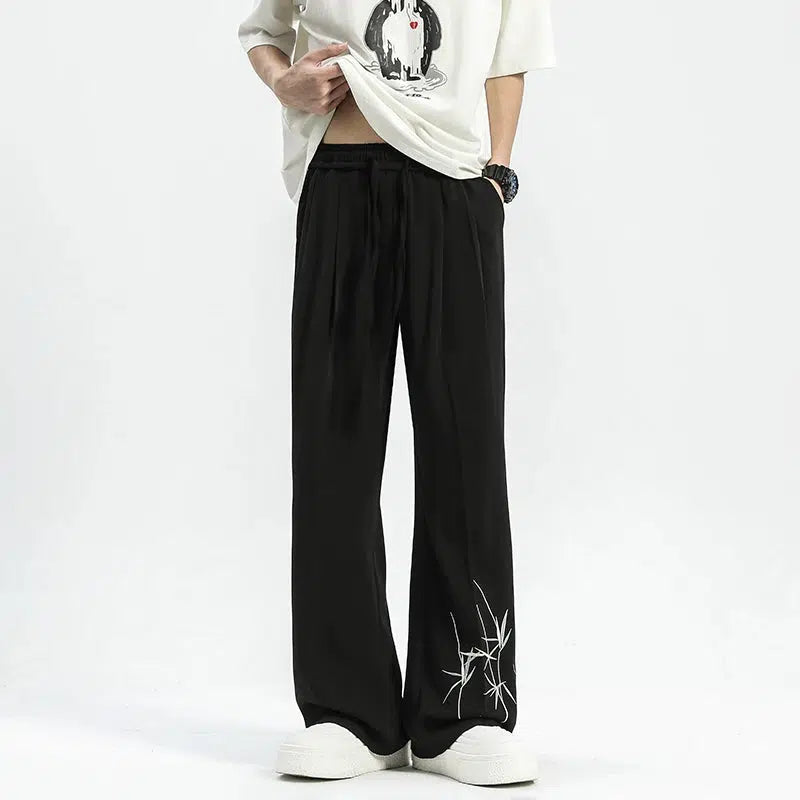 Bamboo Embroidered Casual Pants