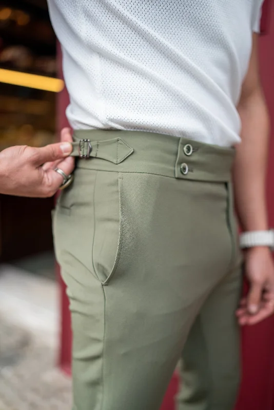 Bojoni Bath Green Slim Fit Chino Pants