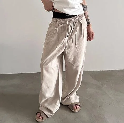 Cotton and Linen Drawstring Pants