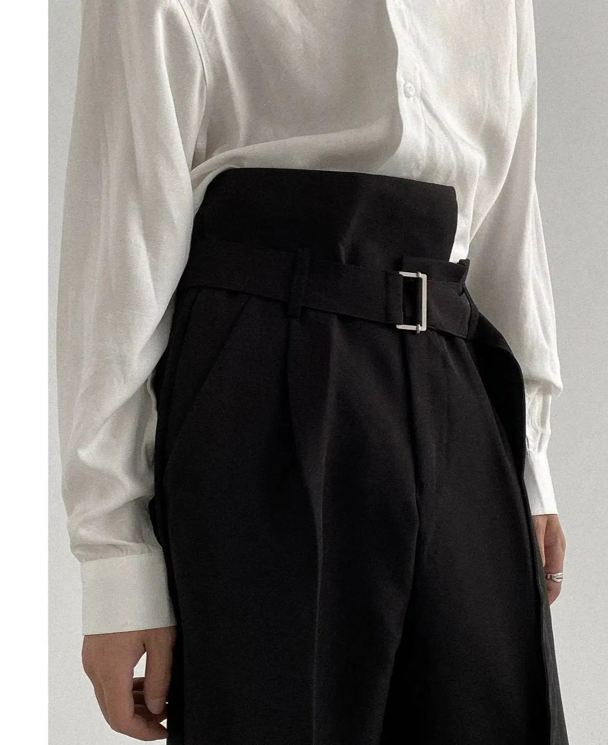 High-Waisted Belted Pants