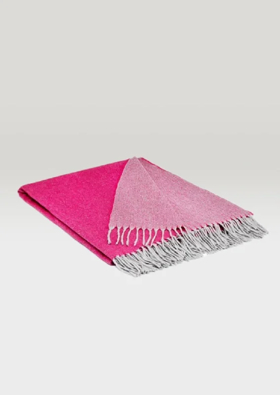 Mcnutt 100% Cashmere Hot Pink and Dove Throw